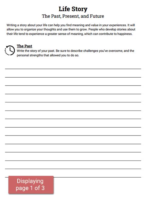 Life Story Worksheet Therapist Aid Therapy Worksheets Counseling