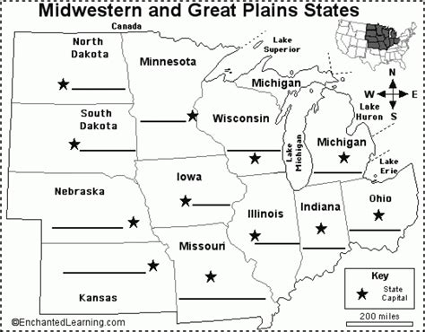 Printable Midwest States And Capitals Worksheet