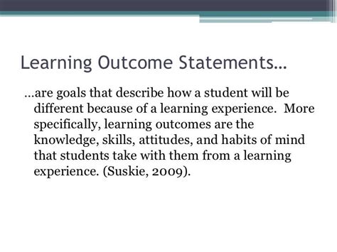 Writing Learning Outcome Statements
