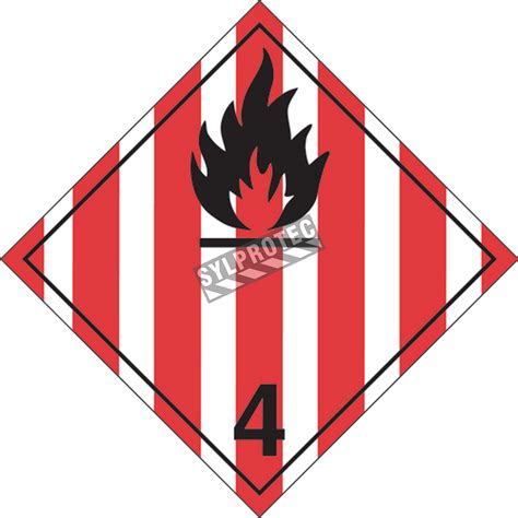 Flammable Solids Class Placard In X In