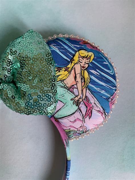 Peter Pan Mermaid Lagoon Inspired Minnie Mouse Ears Etsy