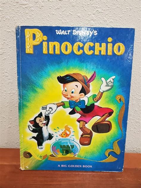 1979 Walt Disneys Pinocchio A Big Golden Book Etsy Wooden Puppet