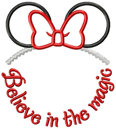 Believe In The Magic Minnie Mouse Disney Applique Embroidery