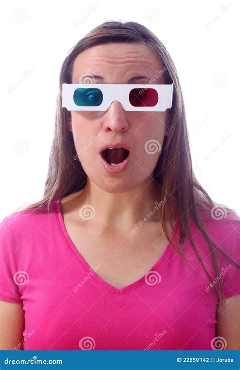 Surprised Woman In 3d Glasses Stock Photo Image Of Caucasian Glass