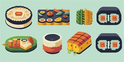 Vibrant Sushi Symphony, Colorful Illustration with Charming Characters