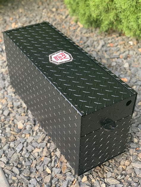 27 All Diamond Plate Aluminum Battery Lock Box Black — Rv Lockbox