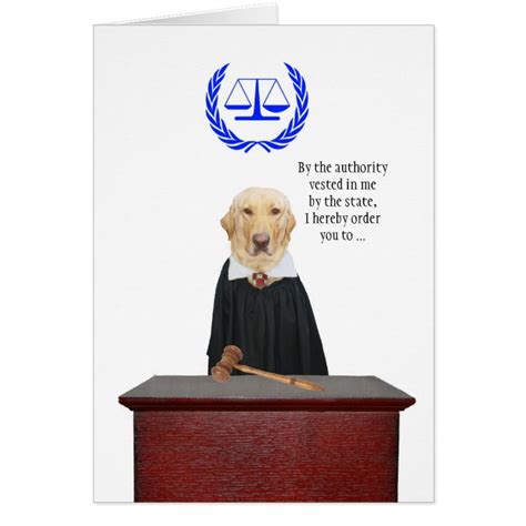 Funny Here Comes The Judge Dog Birthday Card Zazzle