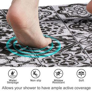 Lurowo Square Shower Mat Non Slip Shower Mats For Inside Shower