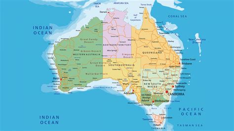 Mapa politico de Australia | Mapa politico, Australia, Mapas