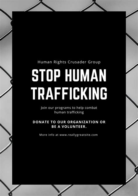 free custom printable human trafficking poster templates canva
