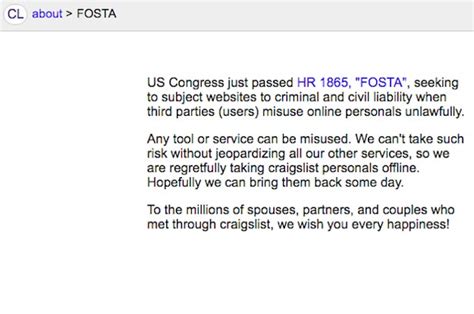 Craigslist Just Took Personal Ads Offline After Congress Passed An Anti