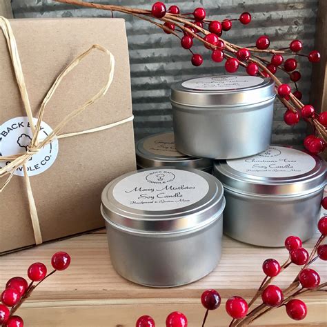 Candle Gift Set 8oz Tins Set Of 4 Soy Candles Tin Candles 4 Etsy