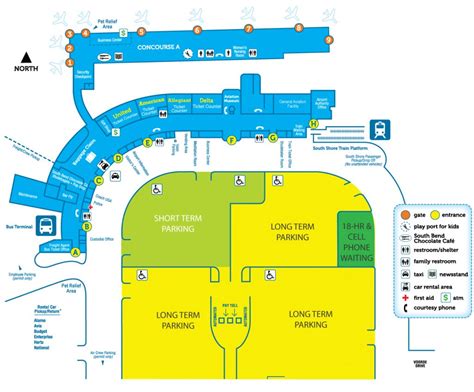 Terminal Hours And Map South Bend International Airport