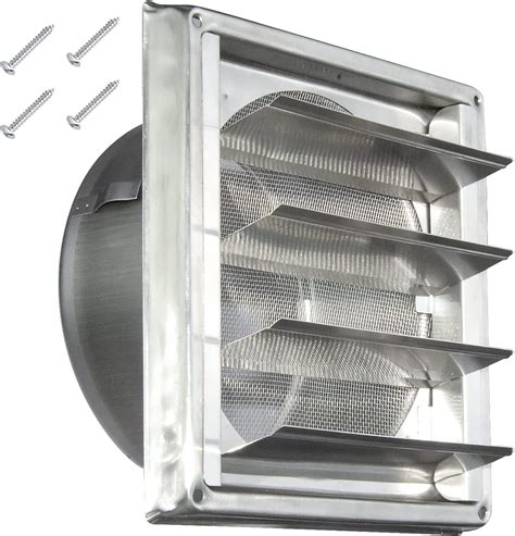 6 Inch Dryer Vent Cover Outdoor With Screen Mesh Stainless Steel Wall