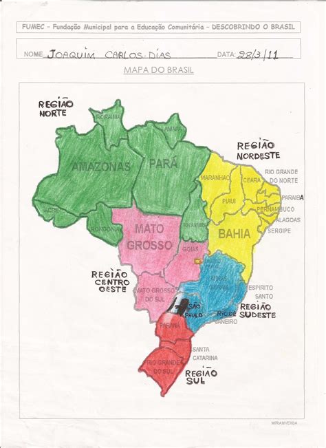 Mapa Do Brasil Regiões Para Colorir · Alfabetização Blog