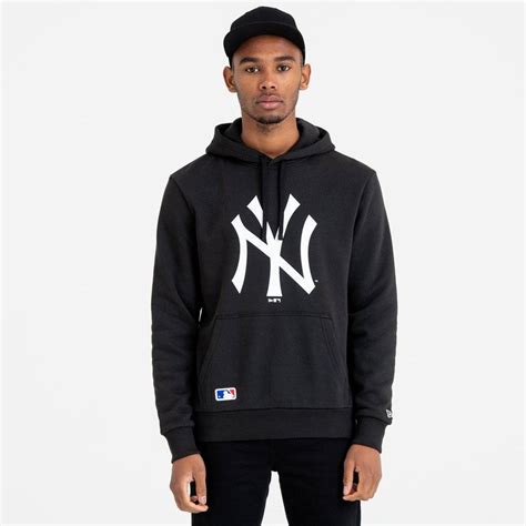 New Era New York Yankees Team Logo Black Hoodie Men Mens Clothing