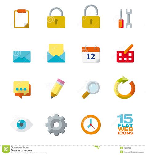 Flat Design Icons For Web And Mobile Applications Stock Vector