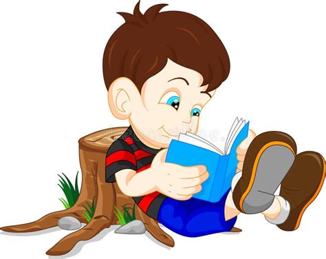 Cute Boy Reading Book Stock Vector Image 57201821