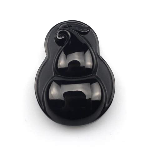 Natural Obsidian Necklaces Pendant Natural Stone Pendant Carved Calabash For Woman For T Free