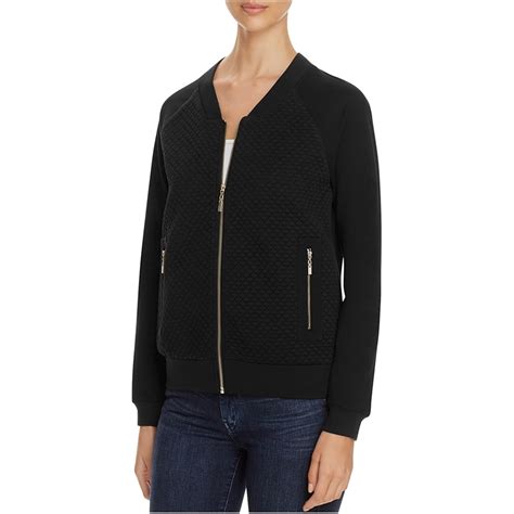Finity Finity Womens Quilted Knit Bomber Jacket