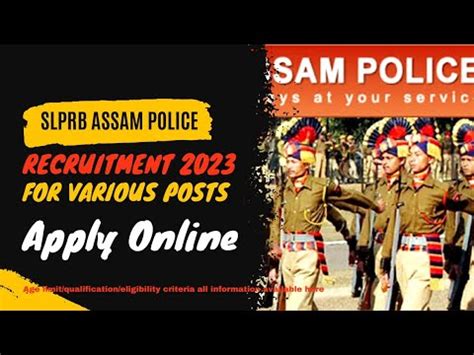 Slprb Published Various Posts On Assam Police Recruitment