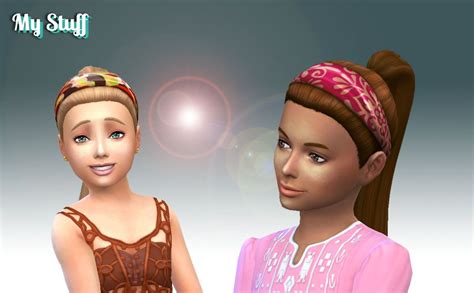 Mystufforigin Headband Hairstyle For Girls Sims 4 Hairs Headband