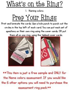 The questions are all subjective, so there are no wrong answers. Assessment Rings: Colors {FREE SAMPLE} by Erin from ...