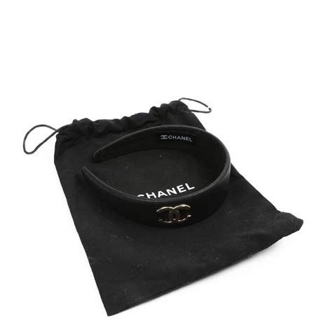 Chanel Black Leather Headband At 1stdibs Chanel Headband Chanel
