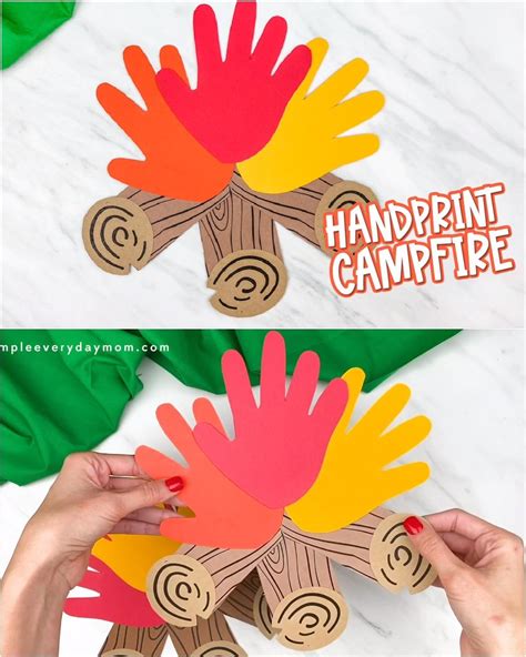 Handprint Campfire Craft For Kids Free Template Artofit