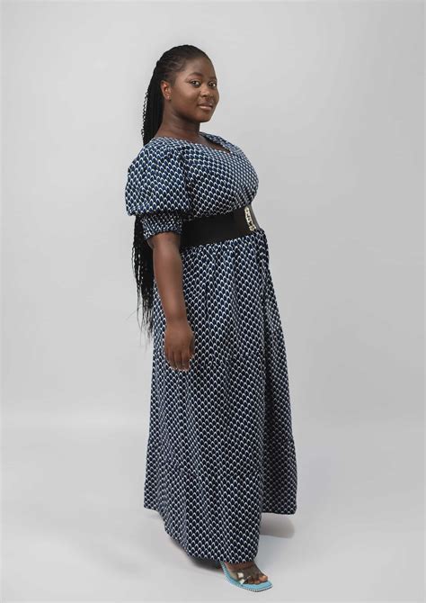 Boipelo Ankara Puffy Sleeve Dress African Clothing Store JT Aphrique