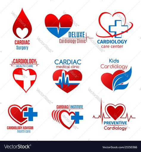 Cardiology Medicine And Cardiac Surgery Symbol Vector Image