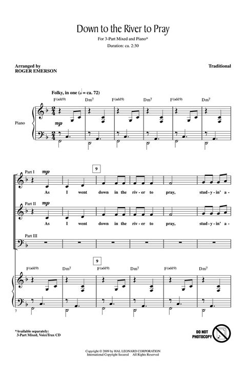 Down To The River To Pray Sheet Music By Roger Emerson Sku 08552098 Stantons Sheet Music