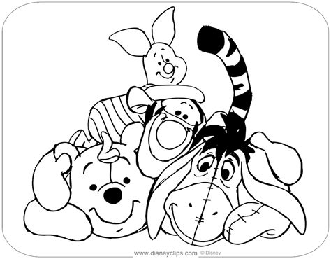 Winnie The Pooh Friends Coloring Pages Disneyclips Com