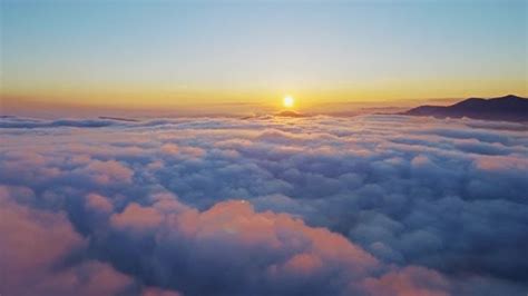 Sunset Flight Above Clouds Stock Footage Videohive