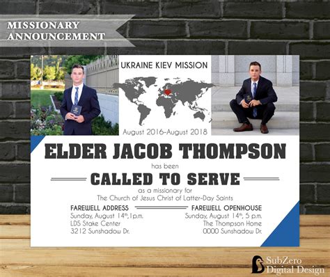 Lds Missionary Farewell Or Homecoming Announcement Called To Etsy