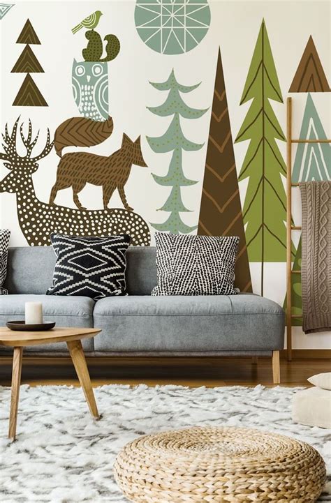Forest Folklore Green Wallpaper Wallsauce Uk Wallpaper Living Room