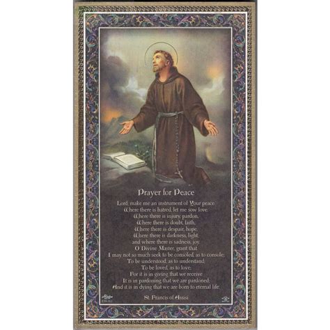 Gold Foiled Wood Prayer Plaque Saint Francis Prayer For Peace