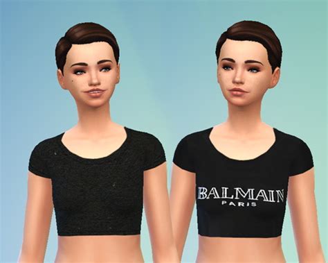Pure Sims Basic Black Crop Top • Sims 4 Downloads