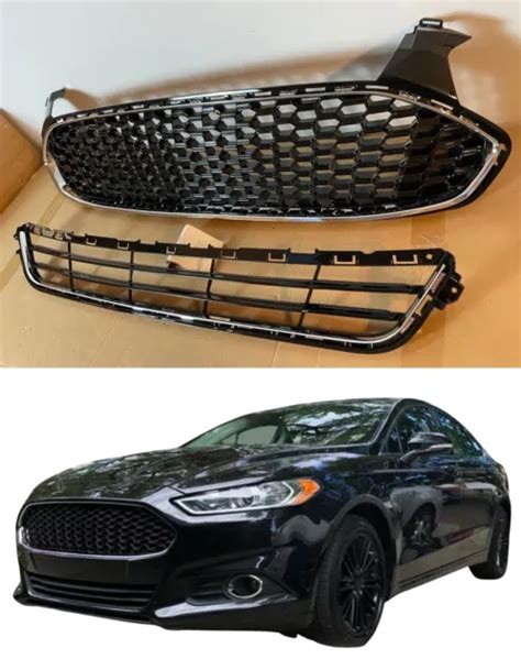 Fit 2013 2016 Ford Fusion Front Bumper Upperlower Grille Grill Kit