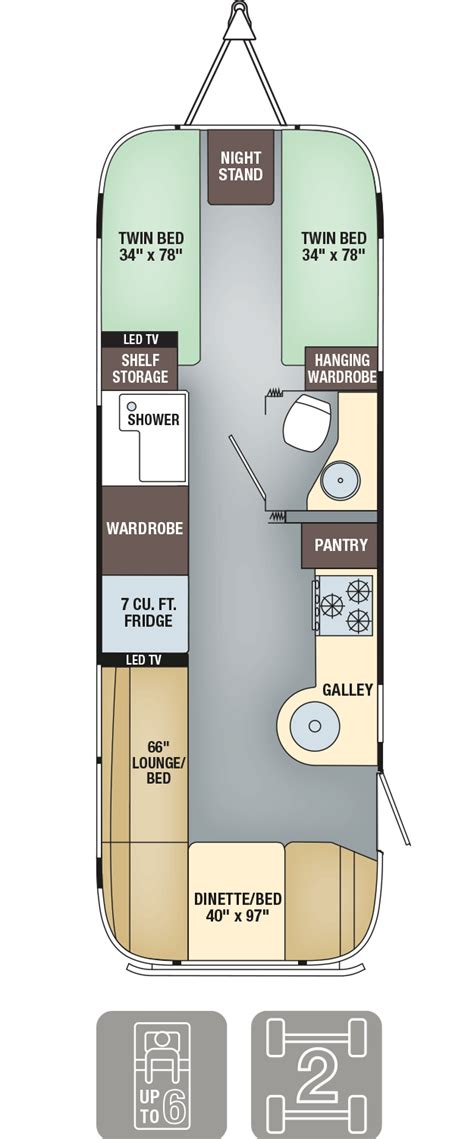 Airstream International Serenity 27fb Twin Floorplan And Specs Ewald