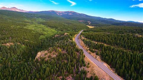 Road Through The Mountains And Pine Tree Forest Stock Photo Image Of