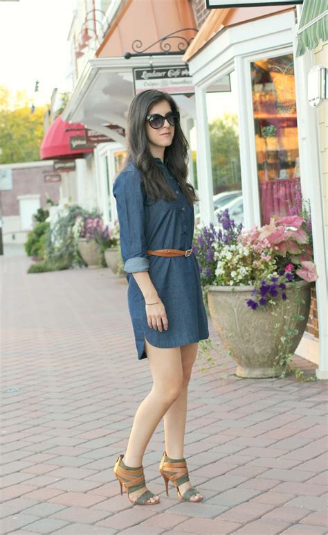 beautifully candid chambray dress for fall