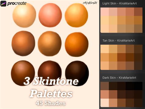Skin Tone Palettes For Procreate All In One Nude Colours Etsy Canada