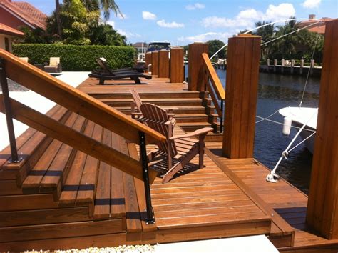 Custom Wood Deck And Dock South Florida All Power Marine Boat Lifts