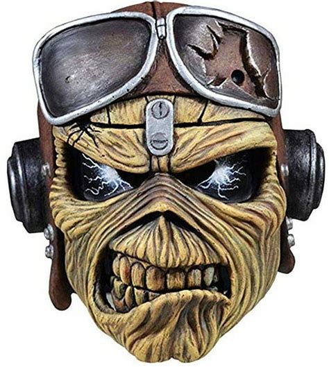 Eddie, iron maiden's mascot, first appeared with the band after their stage manager at the time (dave beasly) designed a head that was placed above the drummer at concerts and periodically spat blood. Iron Maiden Aces High Aces High Eddie Costume Prop Mask ...