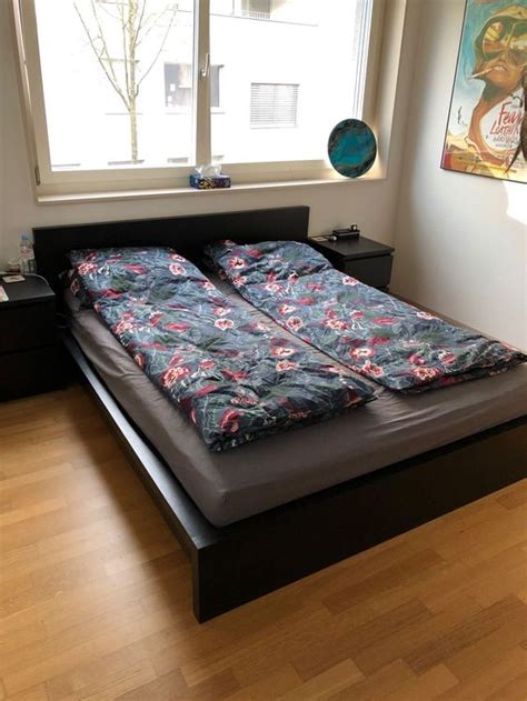Reserviert ikea malm bett schwarzbraun 180cm breite. Bett MALM (Ikea) inkl. Federkernmatratze kaufen auf Ricardo