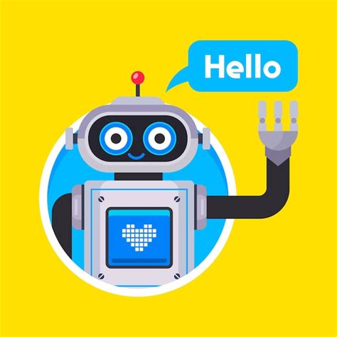 Premium Vector Robot Assistant Greets The User Flat Vector Illustration
