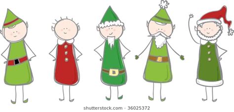 Christmas Elves Stock Vector Royalty Free 36025372