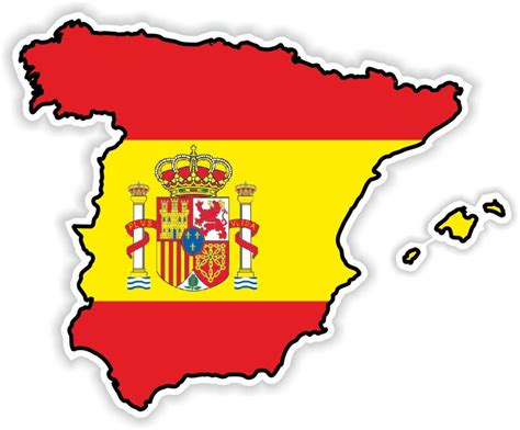 Spain Mapa Bandera Silueta Pegatina Para El Libro Portátil Etsy México