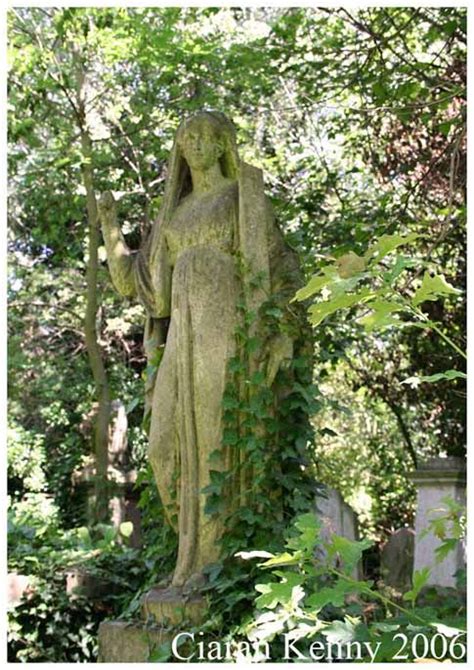 England Overgrown Statue In Abney Park Overgrown Angel In Abney Park